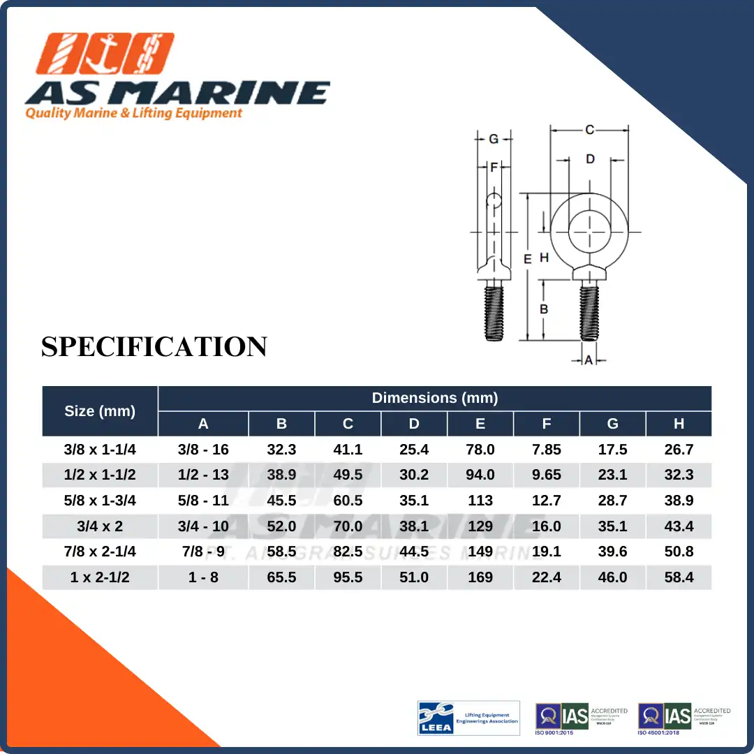 Specification S279 Crosby USA